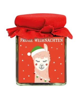 Frohe Weihnachten-Alpaka Erdbeer Fruchtaufstrich